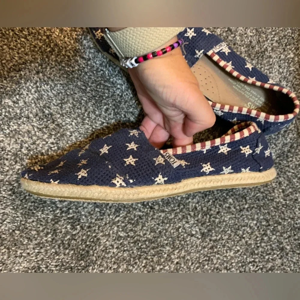 Toms Espadrille Flats - Red, White & Blue